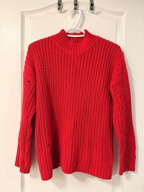 REVOLVE Women's Sweater Knit XS Boho Chic cottage coastal red